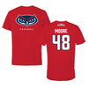 Florida Atlantic University Football Red Jersey Performance Tee - #48 Zeke Moore