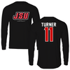 Jacksonville State University Football Black Performance Long Sleeve - #11 Zion Turner