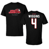 Jacksonville State University Football Black JSU Performance Tee - #4 Ron Wiggins