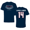 Florida Atlantic University Football Navy Mascot Performance Tee - #14 Courtney Lamas-Lanier