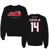 Jacksonville State University Football Black Mascot Crewneck - #14 Perry Carter Jr