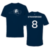 Queens University of Charlotte Volleyball Navy State Performance Tee - #8 Carson Strawbridge