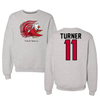 Jacksonville State University Football Gray Mascot Crewneck - #11 Zion Turner