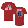 Stony Brook University Lacrosse Canvas Red Tee - #40 Carson Forney