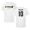 East Tennessee State University Soccer White Performance Tee - #10 Katie Philips