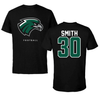 Northeastern State University Football Black Mascot Tee - #30 Isom Smith