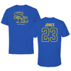 Southeastern Oklahoma State University Football Blue Tee - #23 Joseph Jones