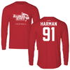 Illinois State University Football Red Long Sleeve - #91 Benjamin Harman