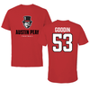 Austin Peay State University Football Red Mascot Performance Tee - #53 Ethan Goodin