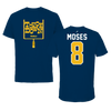Northern Arizona University Football Navy Touchdown Performance Tee - #8 Canyon Moses