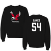 Eastern Washington University Football Black Mascot Crewneck - #54 Jaren Banks