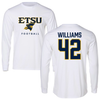 East Tennessee State University Football White Long Sleeve - #42 Demetrius Williams