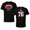 Jacksonville State University Football Black Tee - #76 Marvin Lee