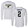 East Tennessee State University Volleyball White Performance Long Sleeve - #2 Jenna Forster