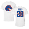 Boise State University Soccer White Performance Tee - #28 Hayden Wilsey