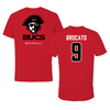 Christian Brothers University Baseball Red Performance Tee - #9 Ben Brocato