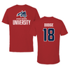 Stony Brook University Lacrosse Canvas Red Tee - #18 Ryan Dodge
