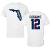 Florida Atlantic University Football White Tee - #12 Cameron Goggins