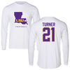 Louisiana State University Football White Performance Long Sleeve - #21 Michael Turner