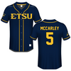 East Tennessee State University Navy Baseball Jersey - #5 Derek McCarley
