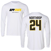 Appalachian State University Softball White Block Long Sleeve - #24 Kaylie Northrop