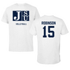 Jackson State University Volleyball White Performance Tee - #15 Kyahana Robinson