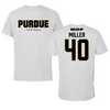 Purdue University Football Solid Athletic Gray Tee - #40 Hudson Miller