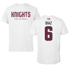 Fairleigh Dickinson University-Metropolitan Campus Volleyball White Performance Tee - #6 Diego Diaz