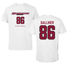 Henderson State University Football White Performance Tee - #86 Cameron Galliher