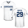 Brigham Young University White Pinstripe Baseball Jersey - #29 Jake Porter