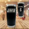 James Madison University Football Black Stainless Steel Tumbler - #6 Julio Ayamel