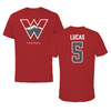 Western Colorado University Football Red Tee - #5 Bryce Lucas