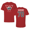 Western Colorado University Football Red Tee - #70 Christopher Sarkodie