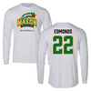 George Mason University Baseball White Performance Long Sleeve - #22 Ryan Edmonds