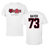 Arkansas State University Football White Performance Tee - #73 Jacob Bayer