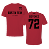 Austin Peay State University Football Red Performance Tee - #72 Jaiden Giovenco