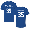 Southern Methodist University Soccer True Royal Performance Tee - #35 Hayden Halscheid