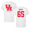 University of Houston Football White Performance Tee - #65 Cayden Bowie