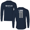 Butler University Soccer Navy Performance Long Sleeve - #11 Jose Luna