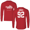 Illinois State University Football Red Performance Long Sleeve - #92 Travis Jones