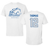 University of Alabama in Huntsville Basketball White Performance Tee - #12 Nylan Thomas