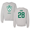 Illinois Wesleyan University Football Gray Crewneck - #28 Mario King