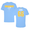 Long Island University Football Carolina Blue Tee - #66 Donovan Gibbs