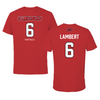 Jacksonville State University Football Red Jersey Performance Tee - #6 Carter Lambert