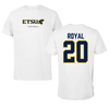 East Tennessee State University Football White Performance Tee - #20 Tywan Royal