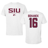 Southern Illinois University at Carbondale Football White Performance Tee - #16 Colin Bohanek