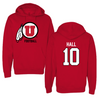 University of Utah Football Red Hoodie - #10 Johnathan Hall