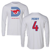 Southern Methodist University Basketball White Long Sleeve - #4 Jiya Perry