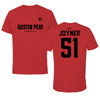 Austin Peay State University Football Red Performance Tee - #51 Maston Joyner