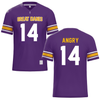 University at Albany Purple Football Jersey - #14 Kevon Angry